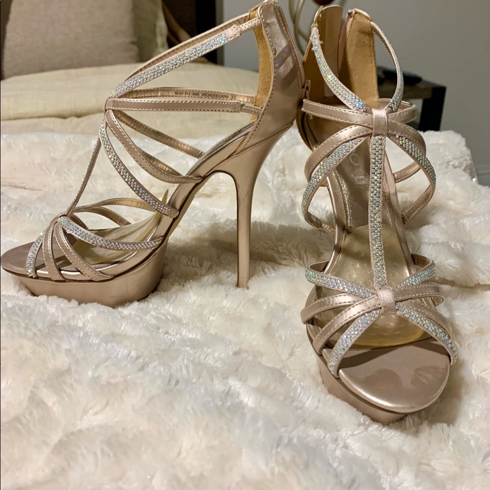 Aldo rose and crystal heels